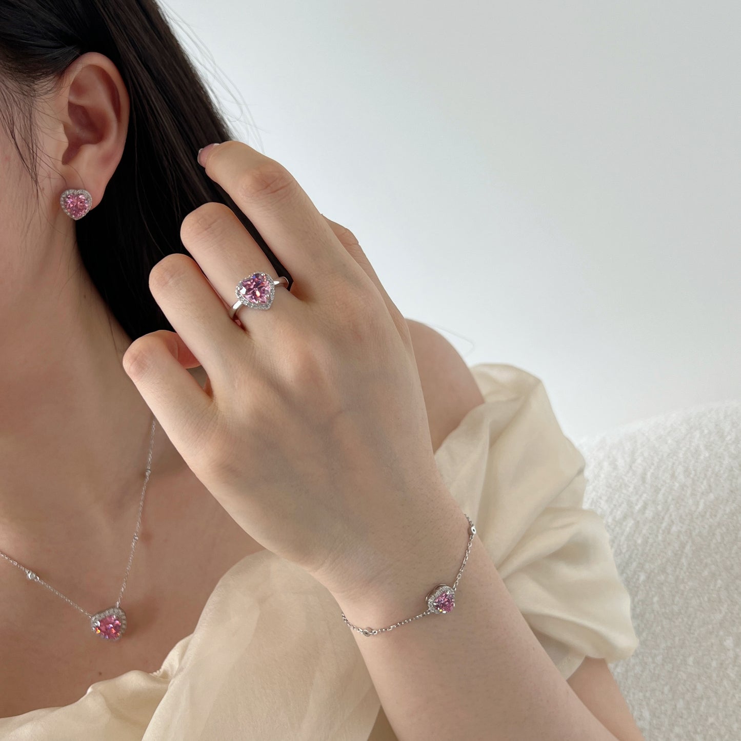 Boucles d'Oreilles Rosy Heart 🩷