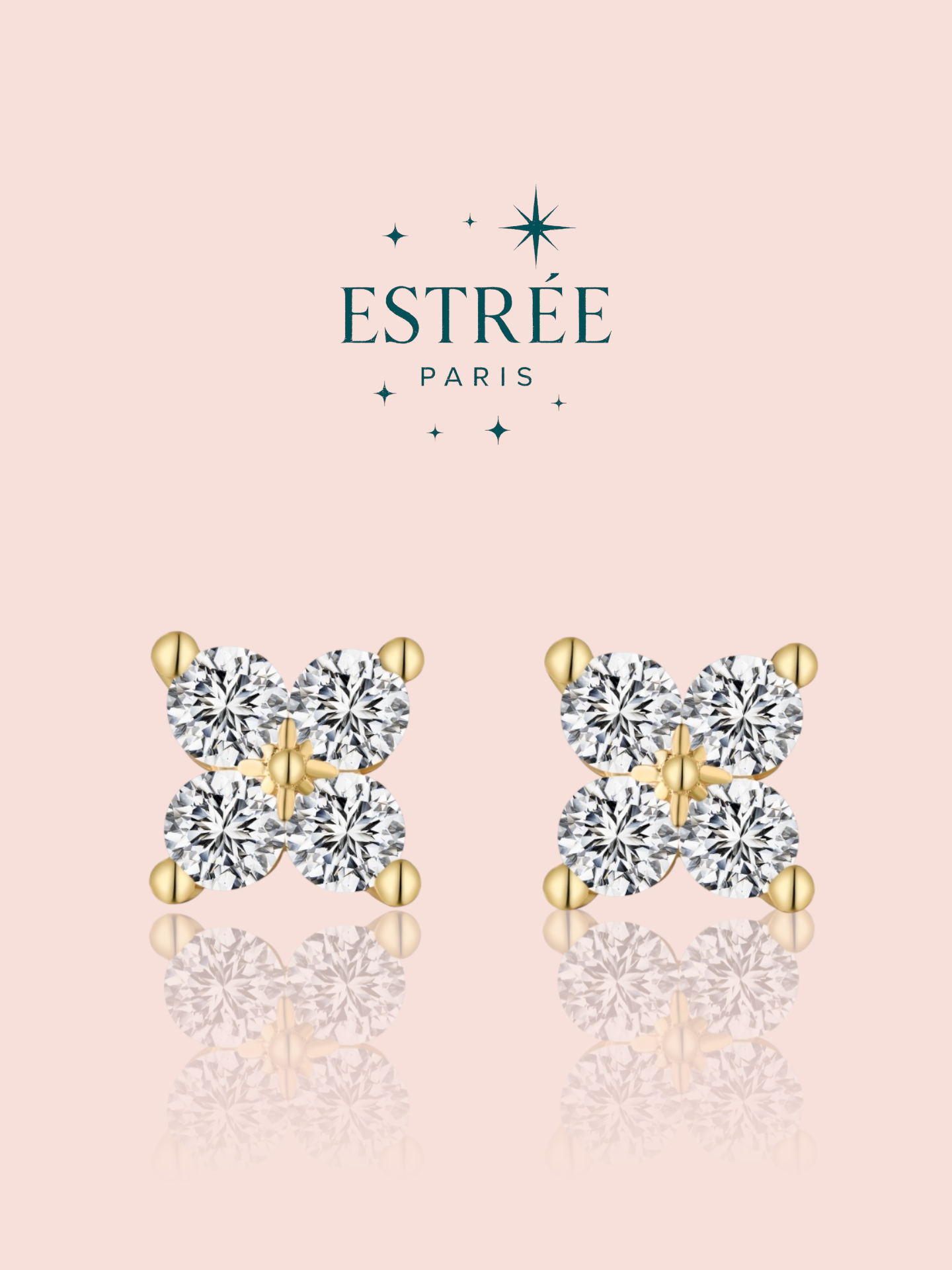 Boucles d’oreilles Shiny Clover - dorée