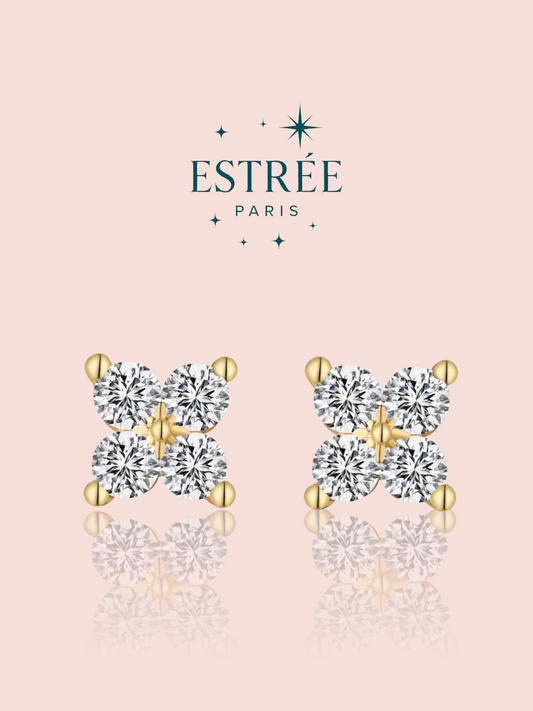 Boucles d’oreilles Shiny Clover - dorée