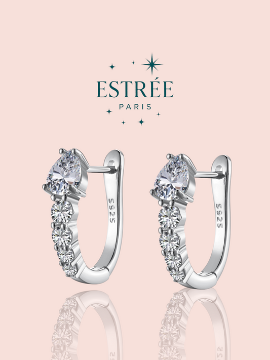 Boucles d’oreilles Créoles poire - Argentée