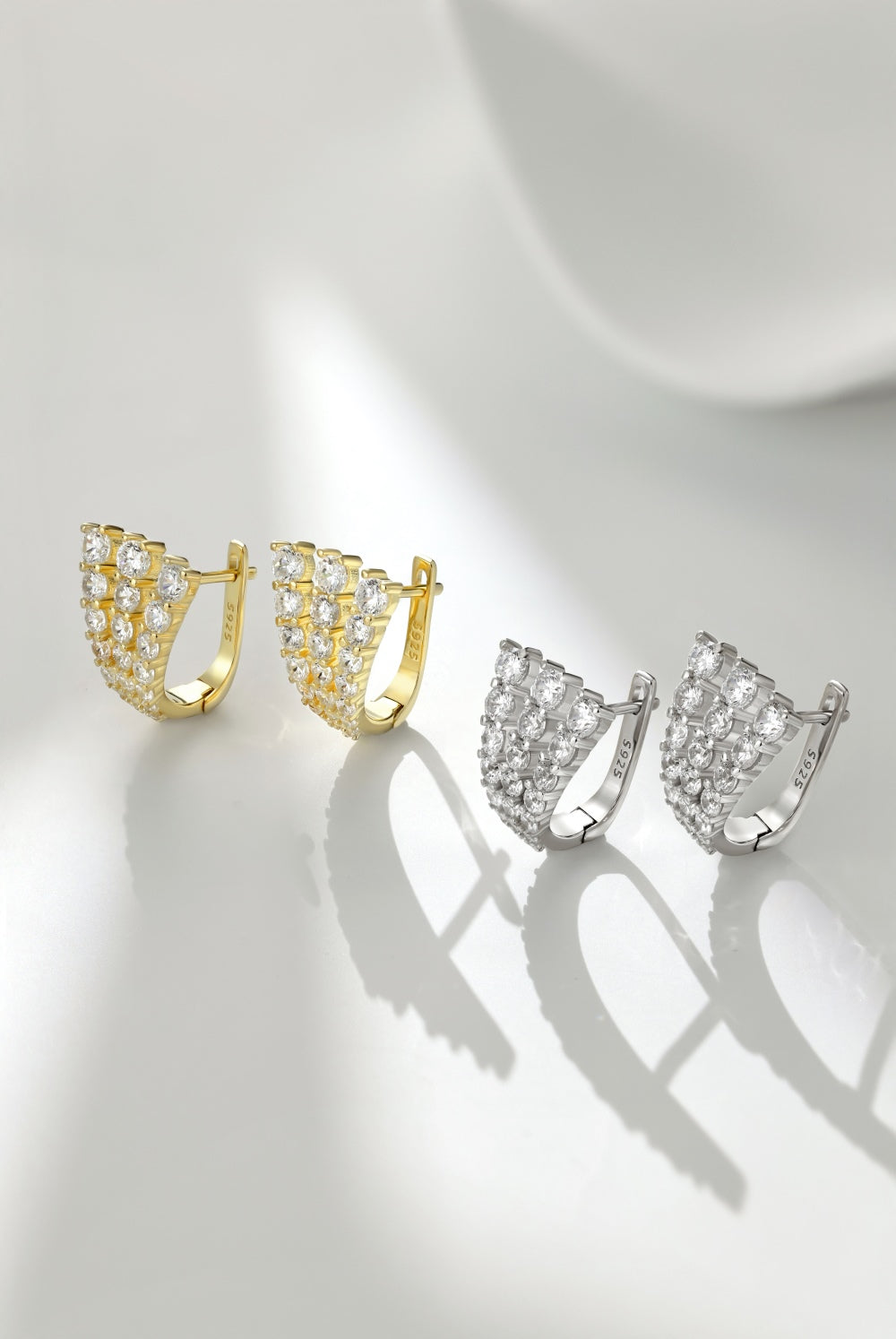 Boucles d’oreilles Three Rows - Argentée