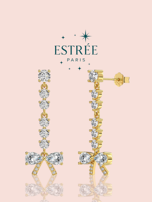Boucles d’oreilles Hanging Knot - Doré