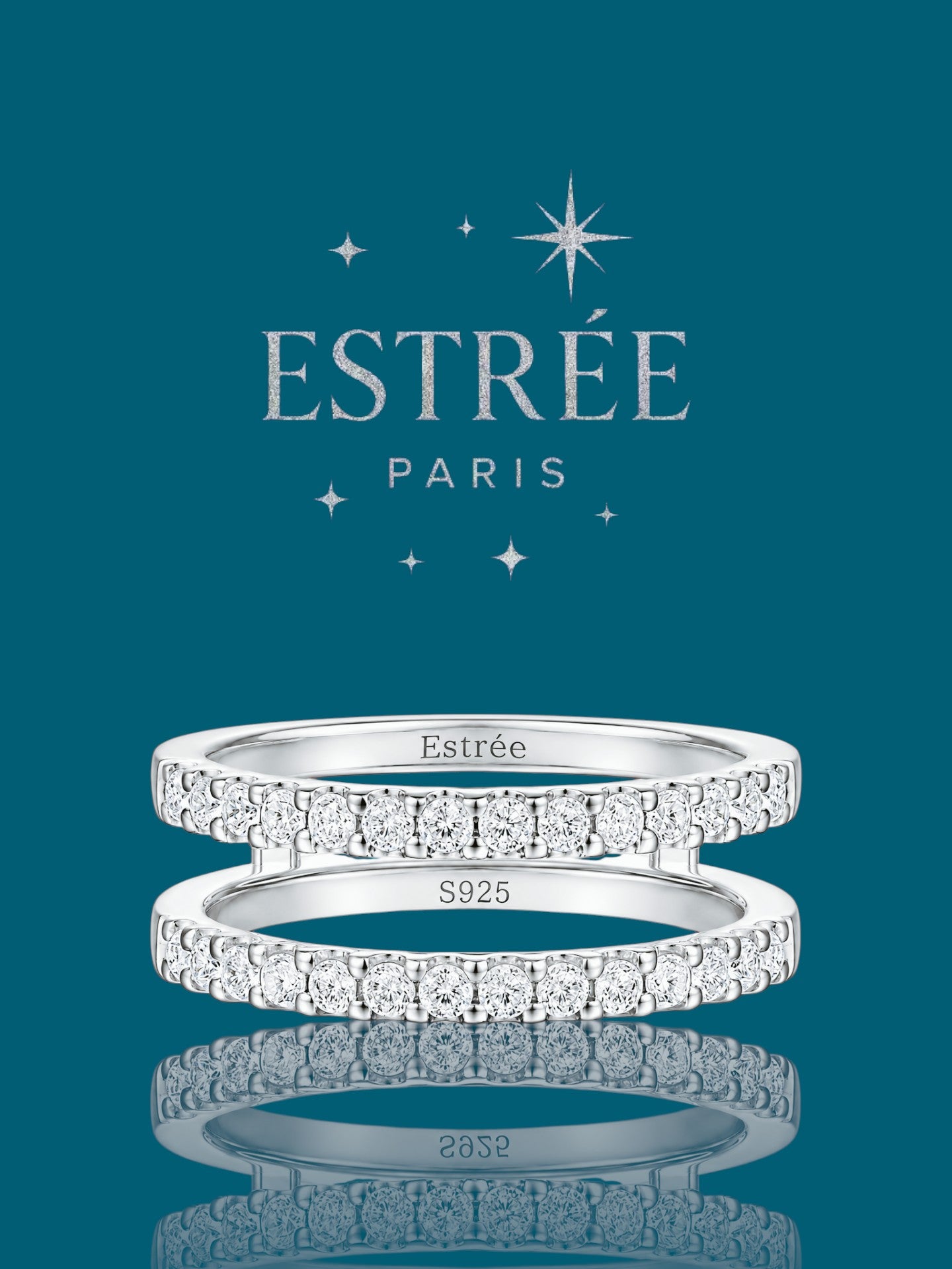 Bague Double Eternity 💎- Moissanite Argent 925