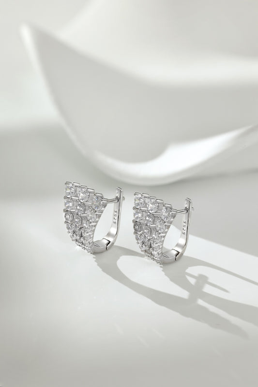 Boucles d’oreilles Three Rows - Argentée