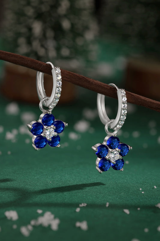 Boucles d’oreilles Hanging Marguerite - Bleu