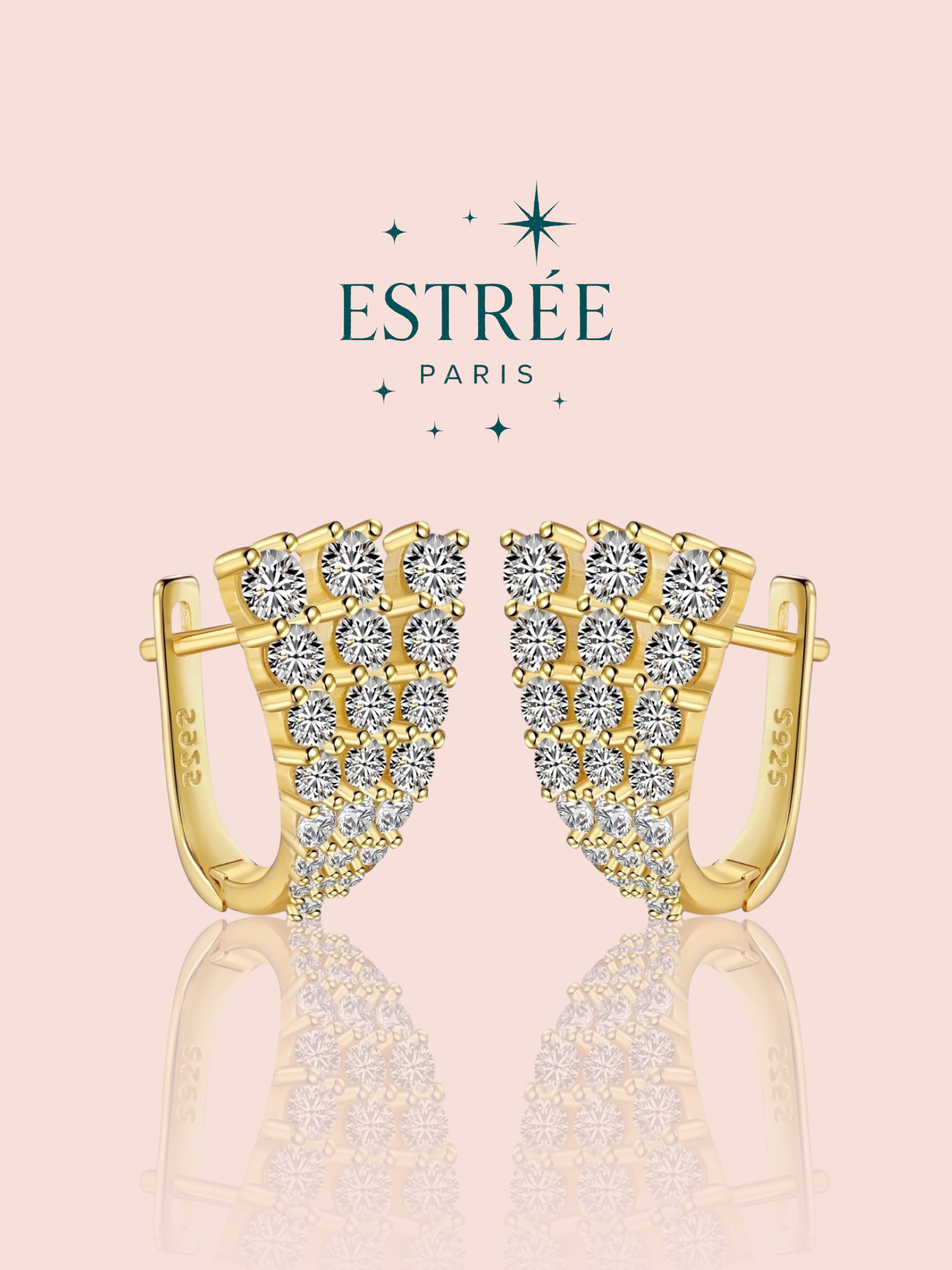 Boucles d’oreilles Three Rows - Dorée