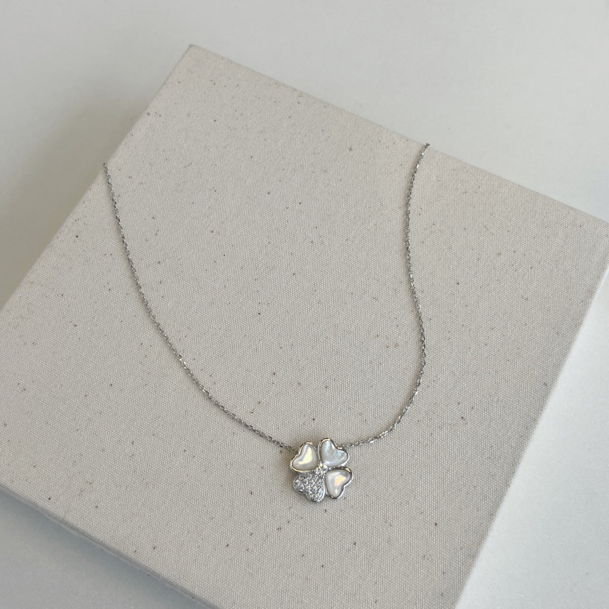 Collier Nacre Clover - Argenté