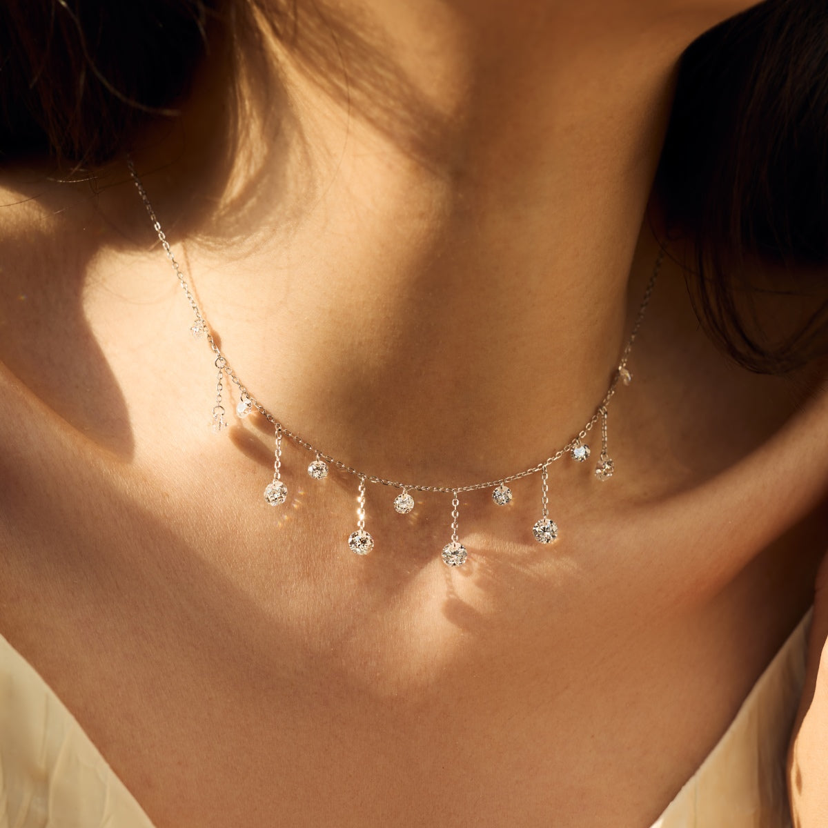 pré-commande Collier Diamond Rain - Argenté