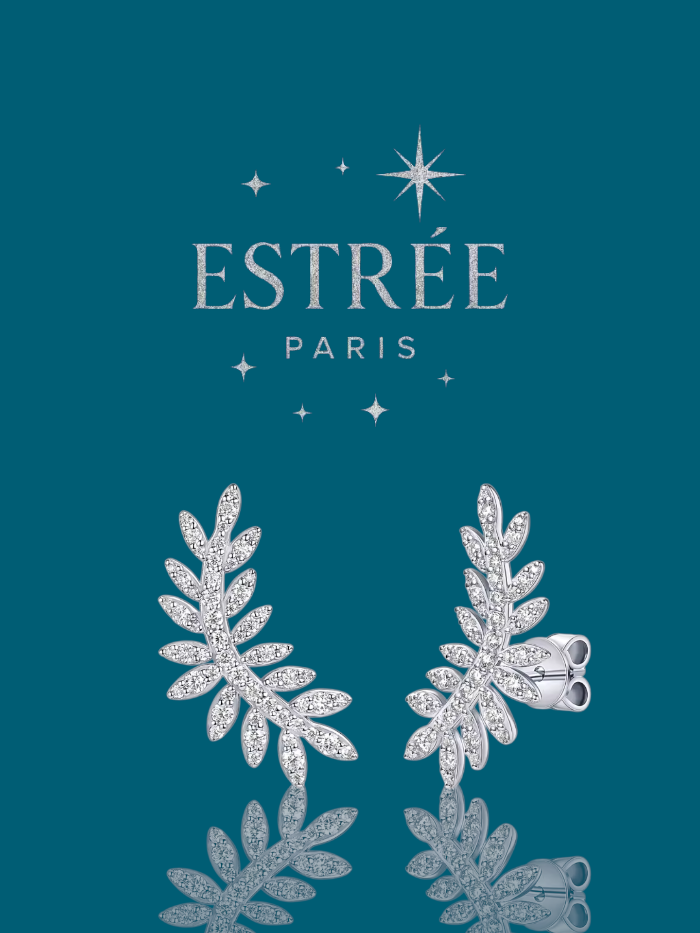 Boucles d'oreilles Leaf💎- Moissanite Argent 925