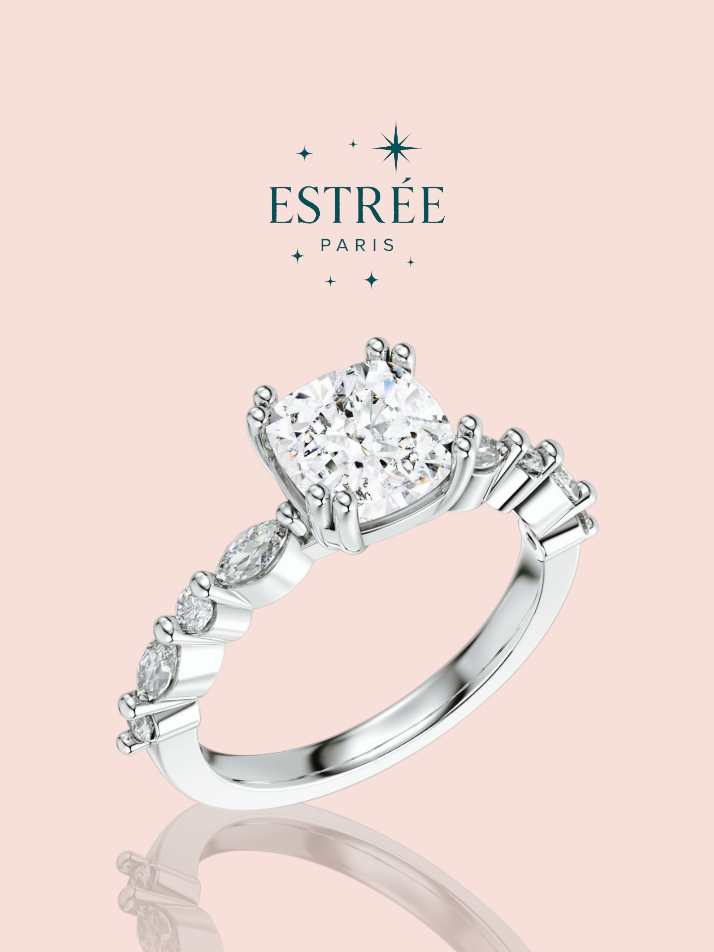 Bague Solitaire square