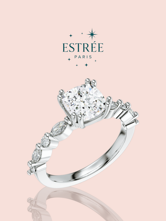Bague Solitaire square