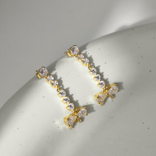 Boucles d’oreilles Hanging Knot - Doré