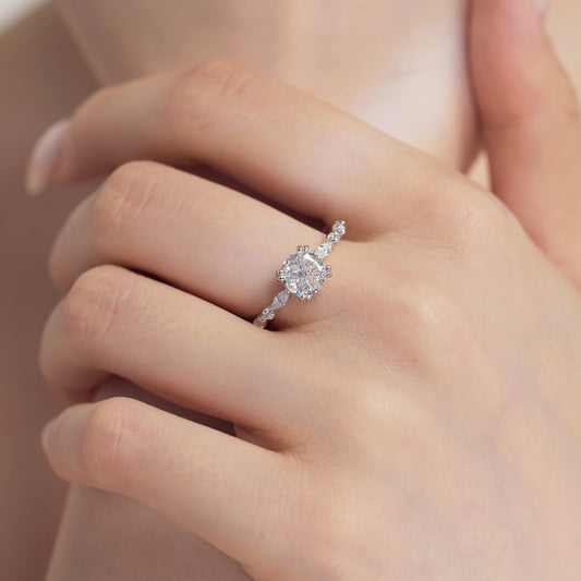 Bague Solitaire square