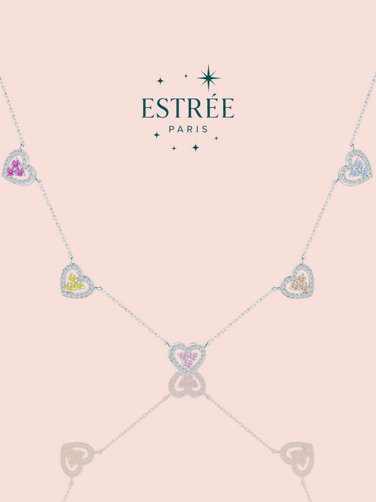 Collier Multi Heart Rainbow