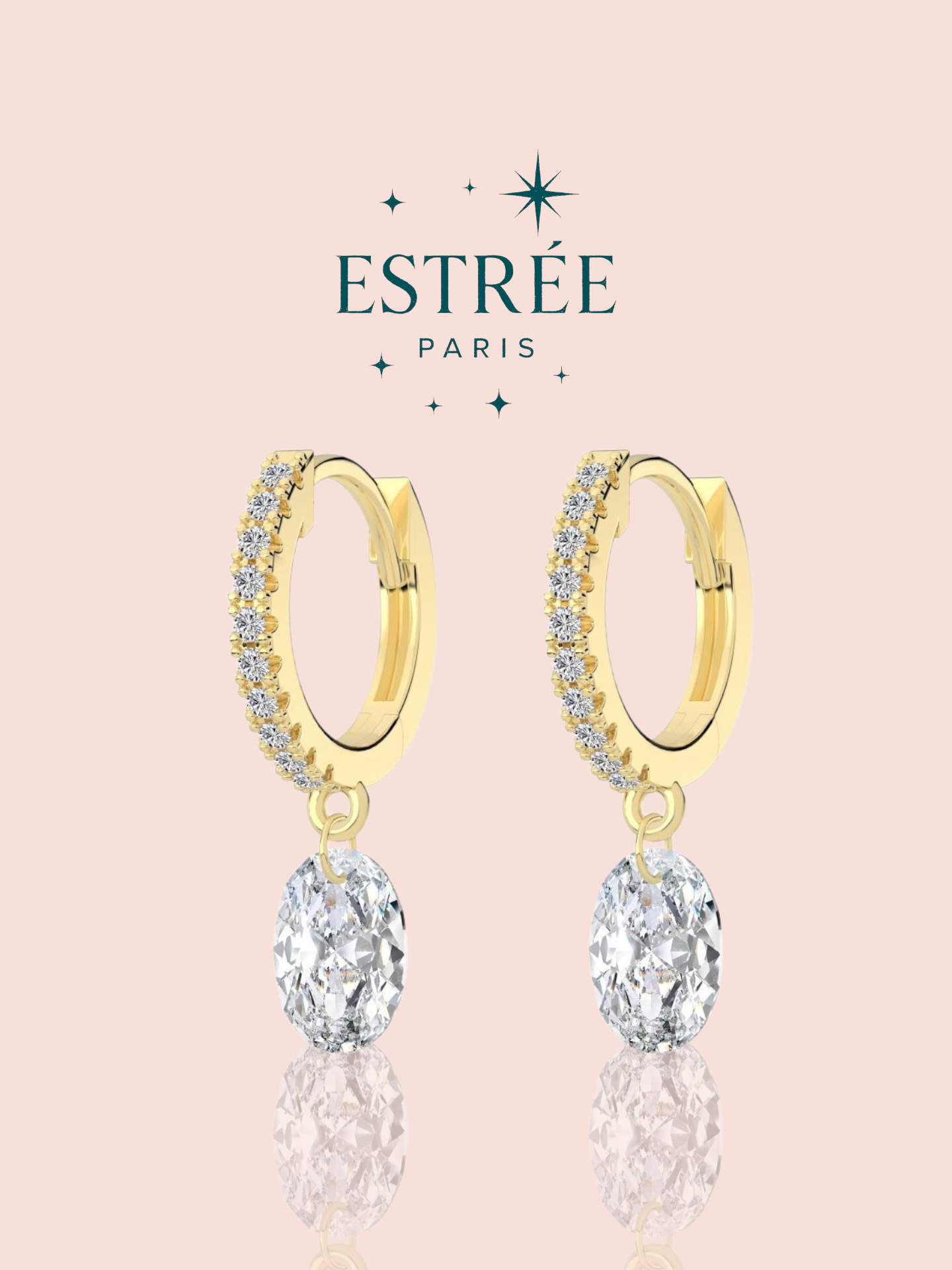 Boucles d’oreilles créoles drop dorée