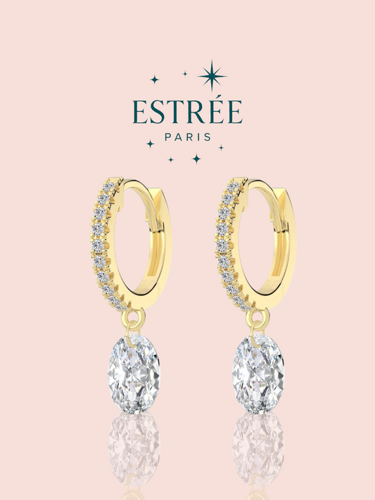 Boucles d’oreilles créoles drop dorée
