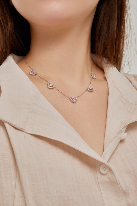 Collier Multi Heart Rainbow