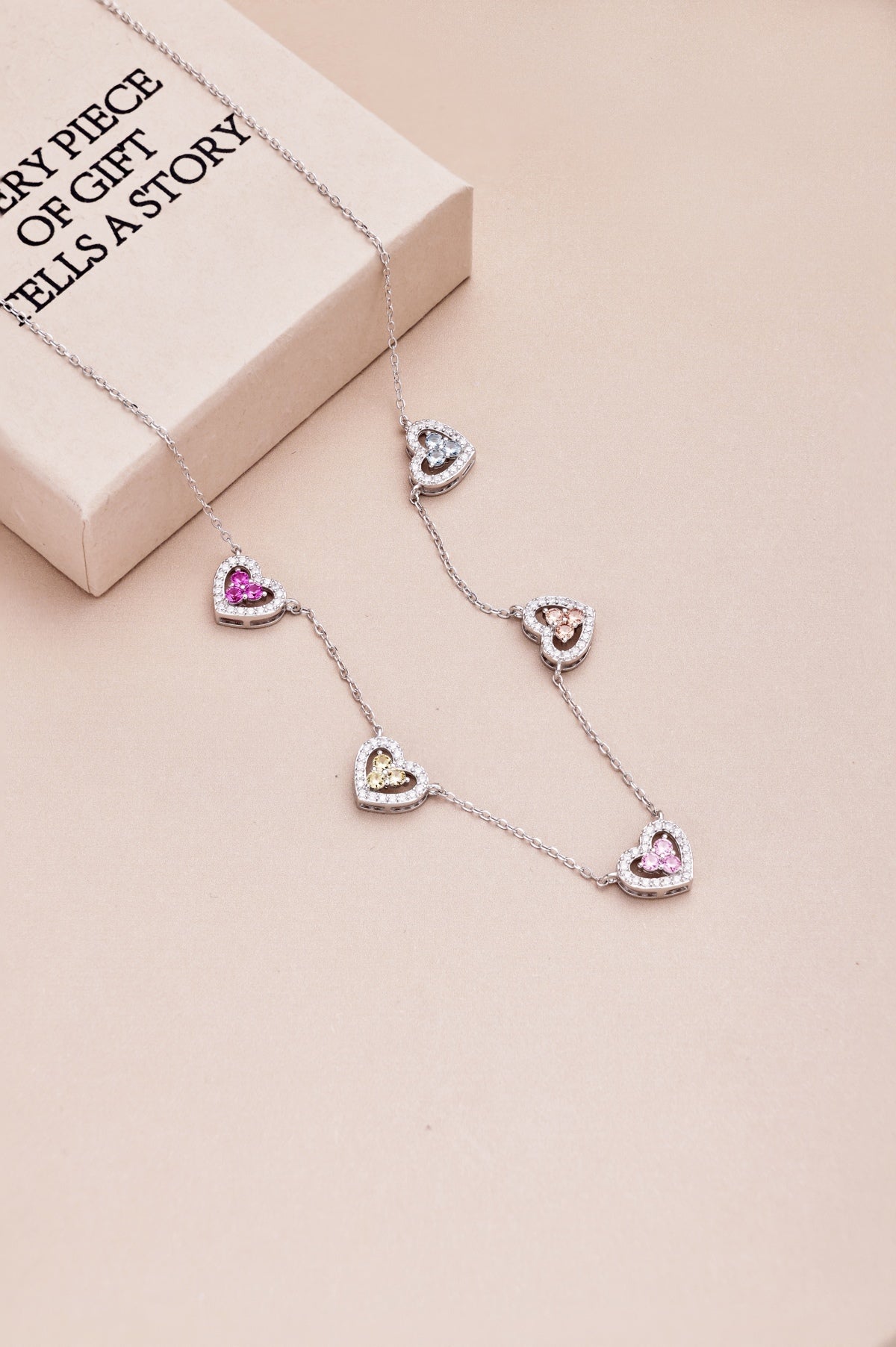 Collier Multi Heart Rainbow