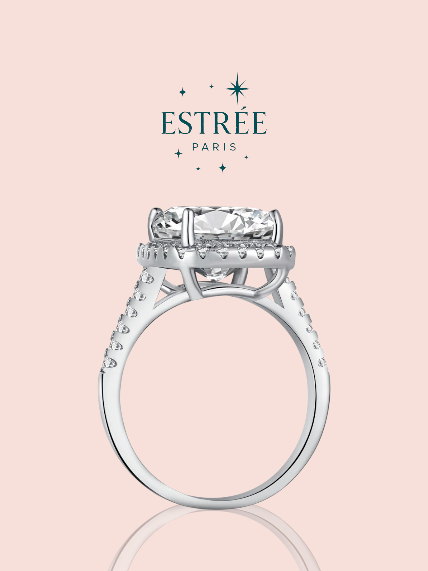 Bague Cushion Halo