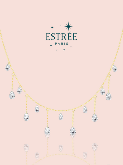 Collier Diamond Rain - Doré