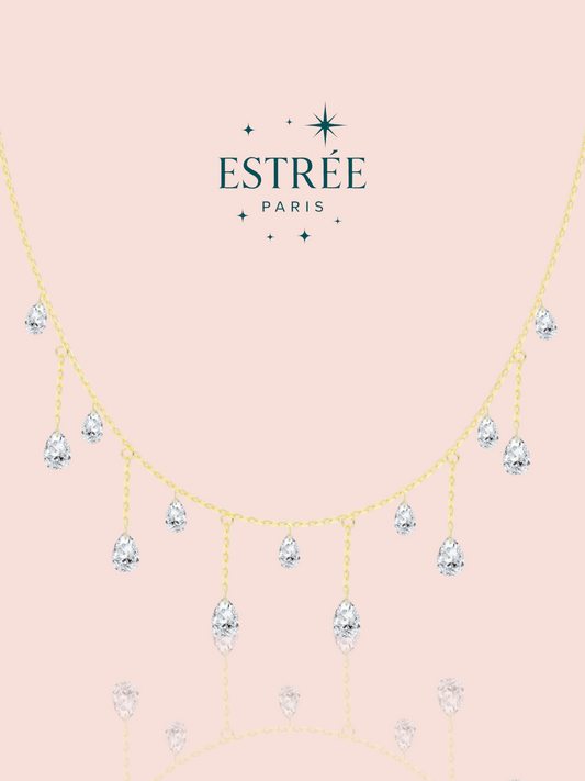 Collier Diamond Rain - Doré