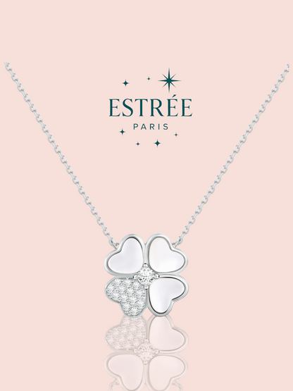 Collier Nacre Clover - Argenté