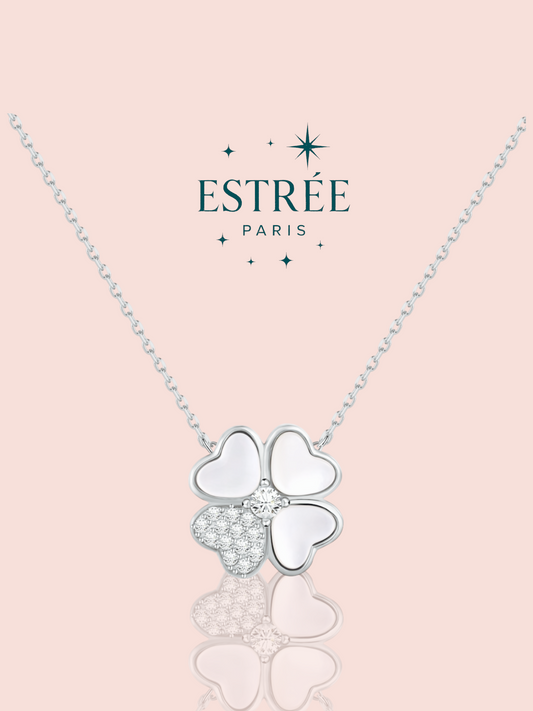Collier Nacre Clover - Argenté