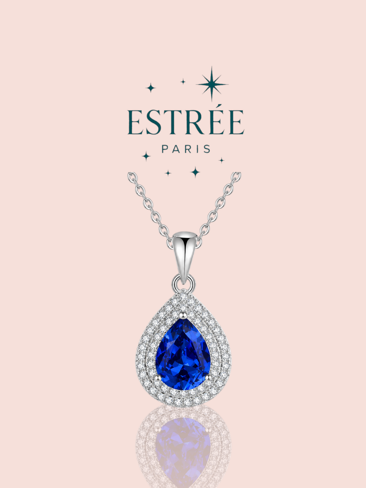 Collier drop bleu