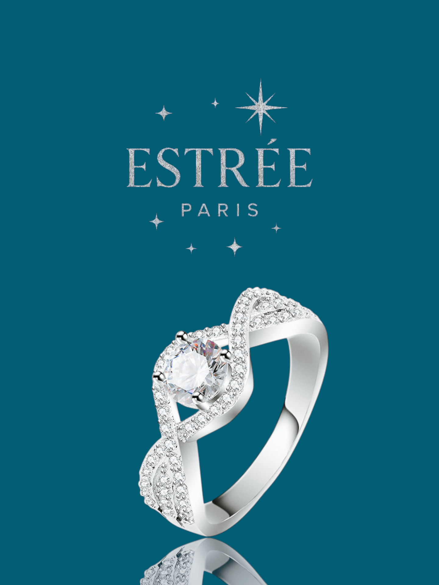 Bague Twisted Halo - Moissanite Argent 925 💎