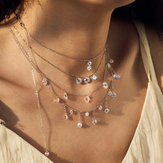 Collier Diamond Rain - Argenté