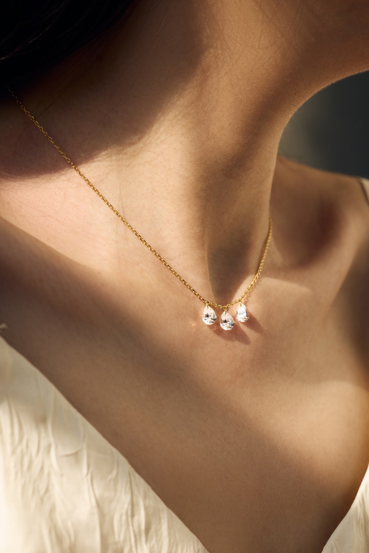 Collier Diamond Rain - Doré