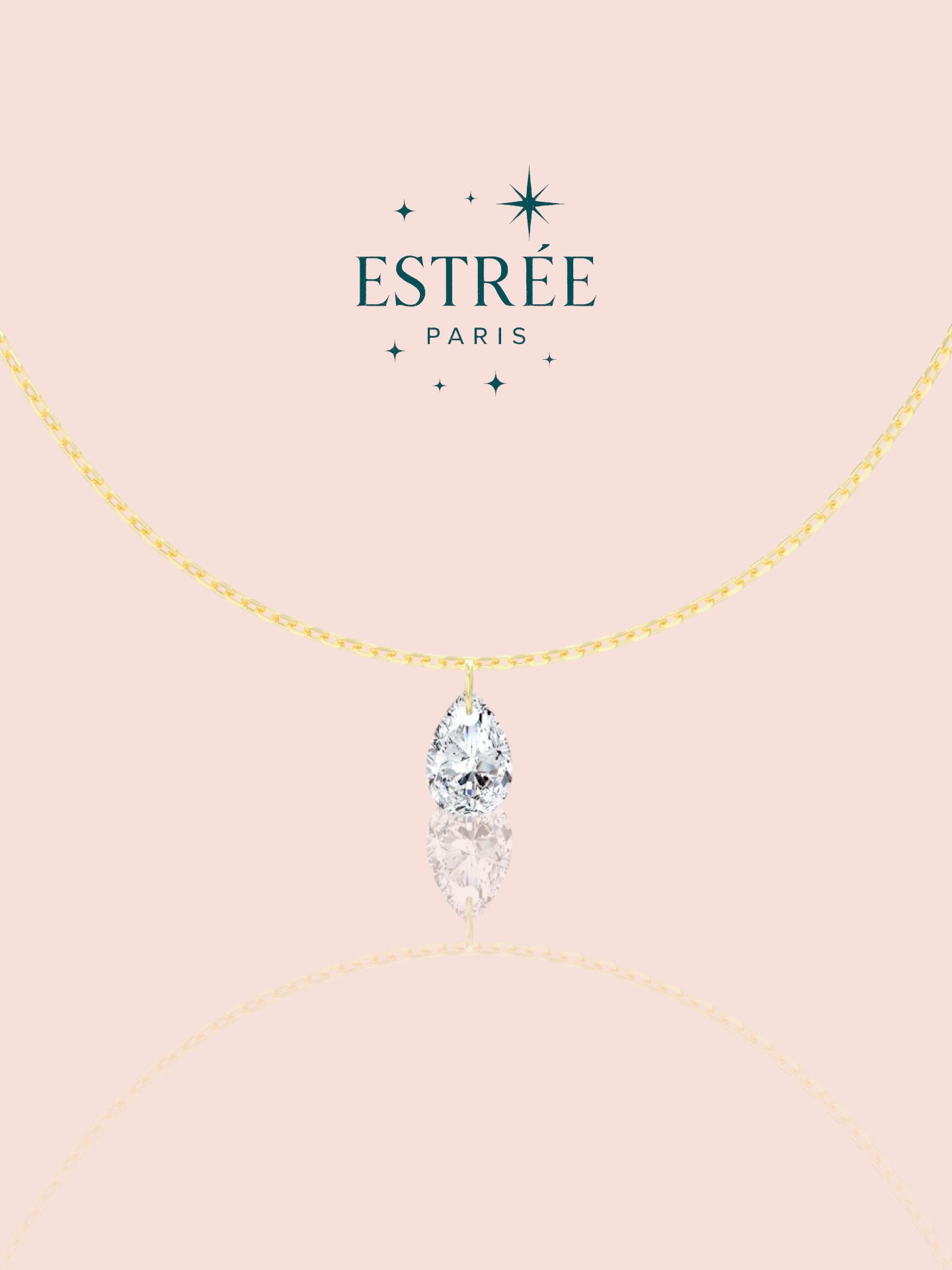 Collier Diamond Rain - Doré