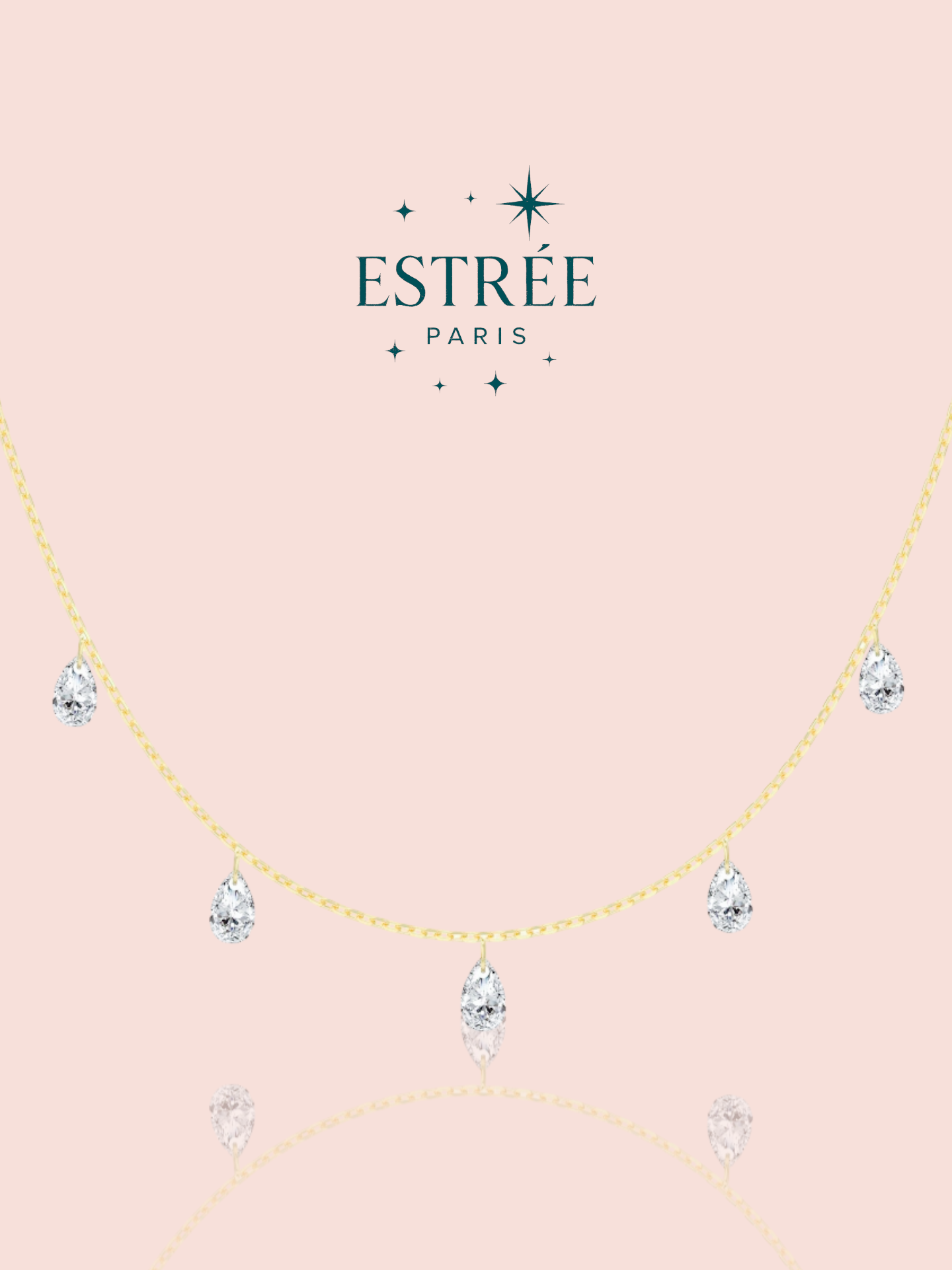 Collier Diamond Rain - Doré