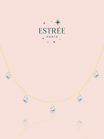 Collier Diamond Rain - Doré