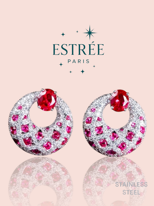 Boucles d'Oreilles Rouge Radiance