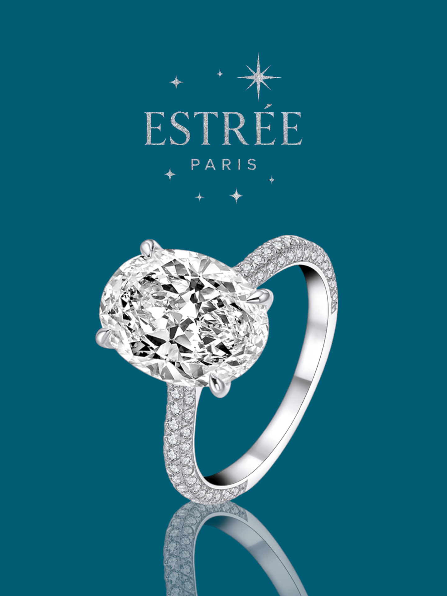 Bague Imperial Luna💎- Moissanite Argent 925