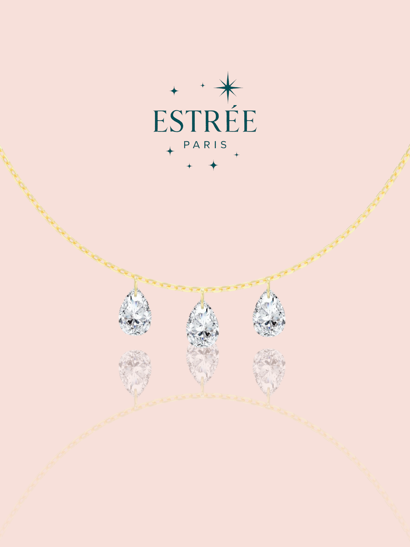 Collier Diamond Rain - Doré
