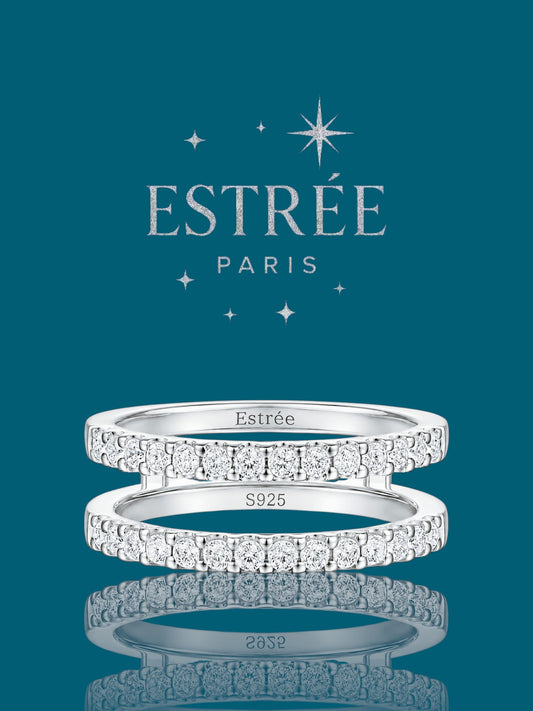 Bague Double Eternity 💎- Moissanite Argent 925