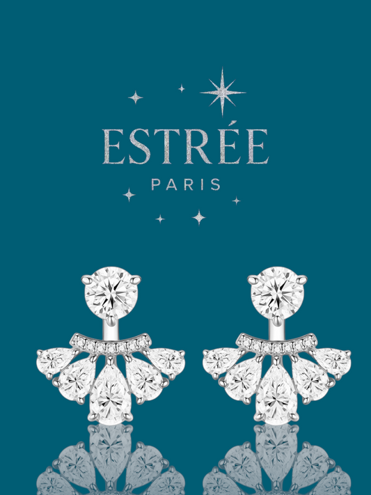 [sur commande ] Boucles d'oreilles You and I Eventail💎- Moissanite Argent 925
