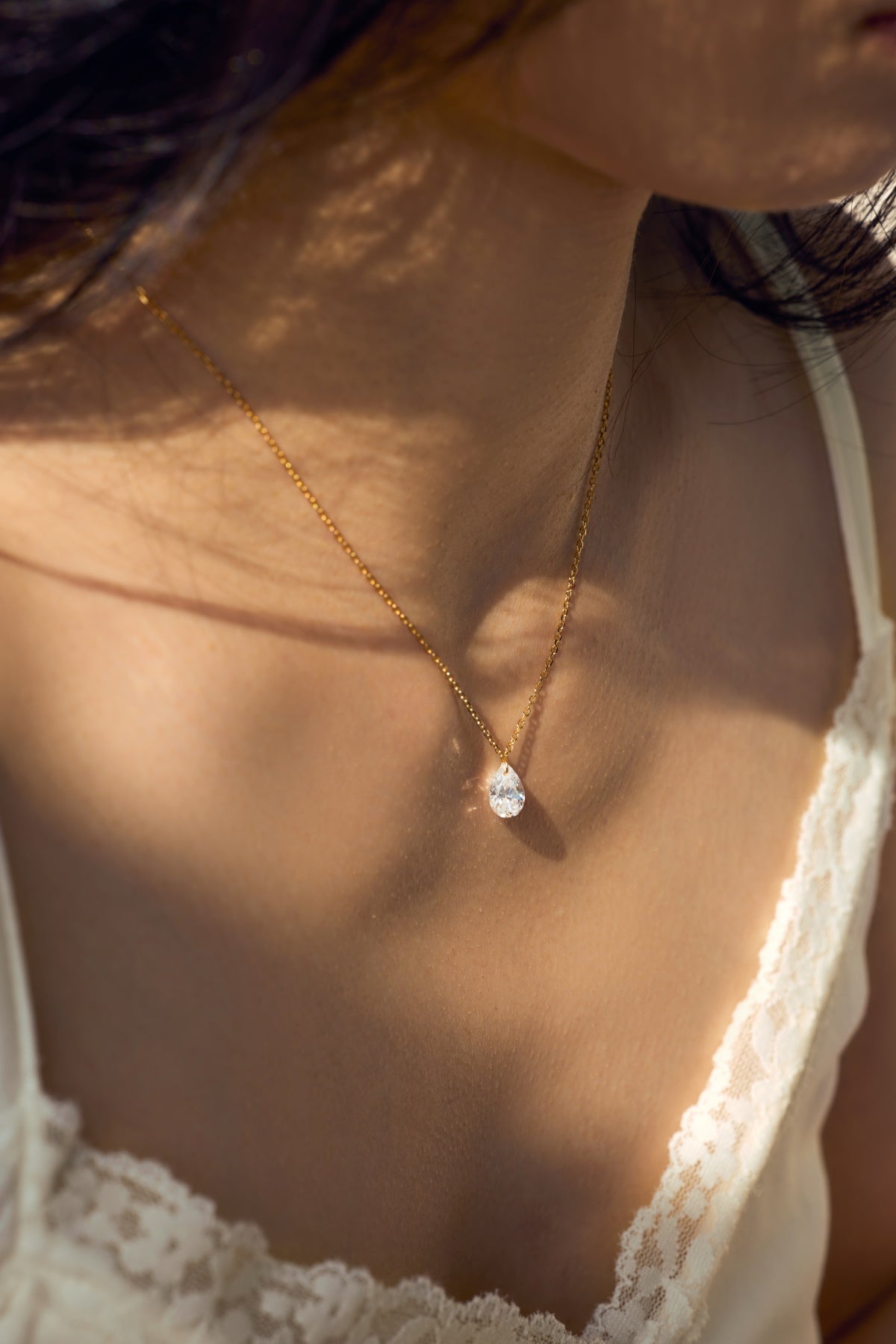 Collier Diamond Rain - Doré