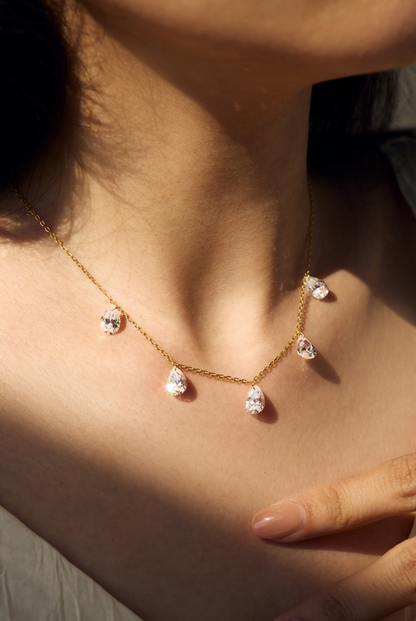 Collier Diamond Rain - Doré