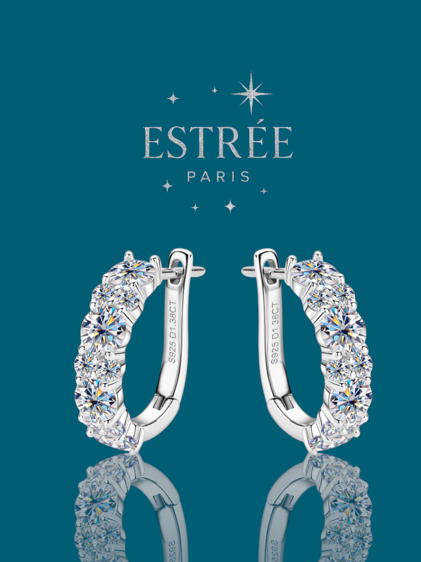 Créoles Muse💎 - Moissanite Argent 925