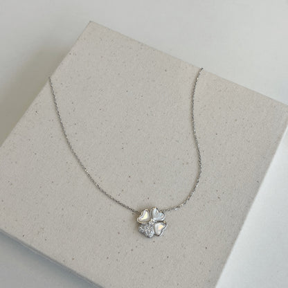 Collier Nacre Clover - Argenté