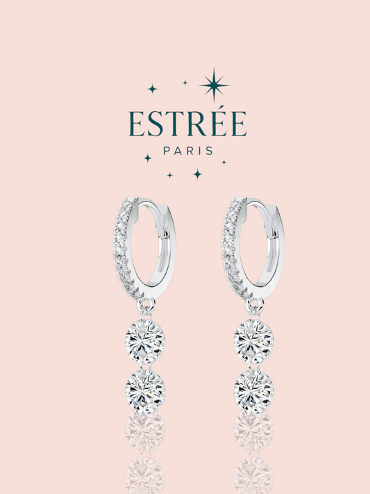 Boucles d’oreilles créoles double drop
