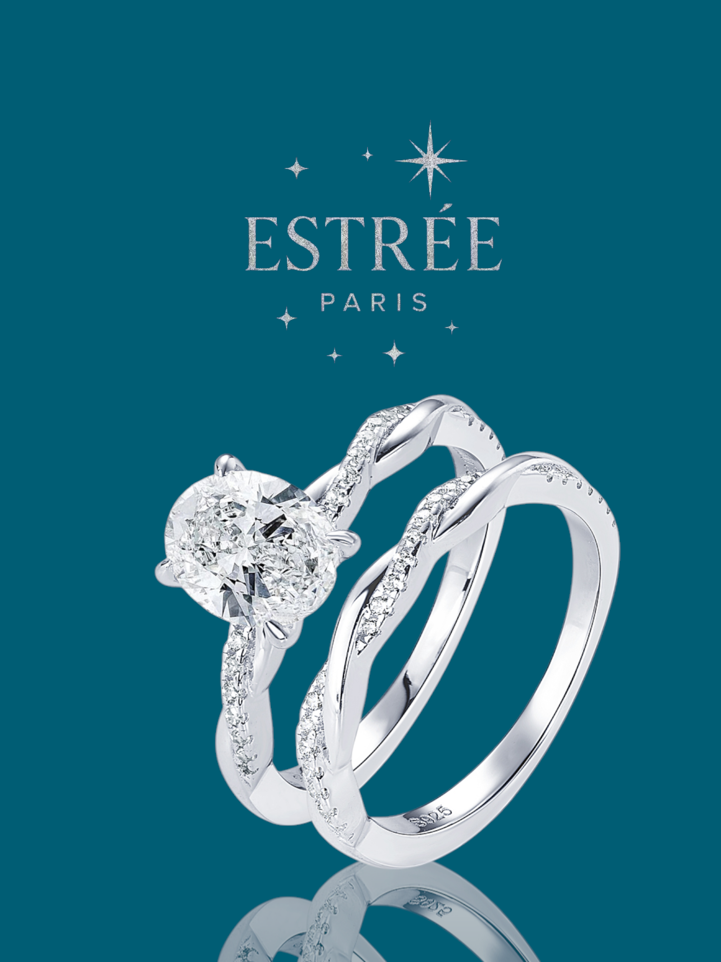 Bague DUO Twin Flames💎- Moissanite Argent 925