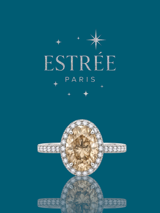 [Automn Glow 🍂] Bague Champagne Romance🥂✨- Moissanite Argent 925