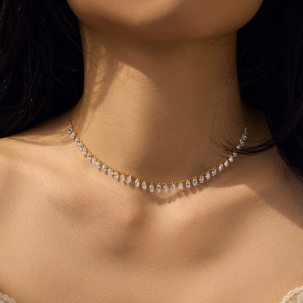 Collier Diamond Rain - Doré