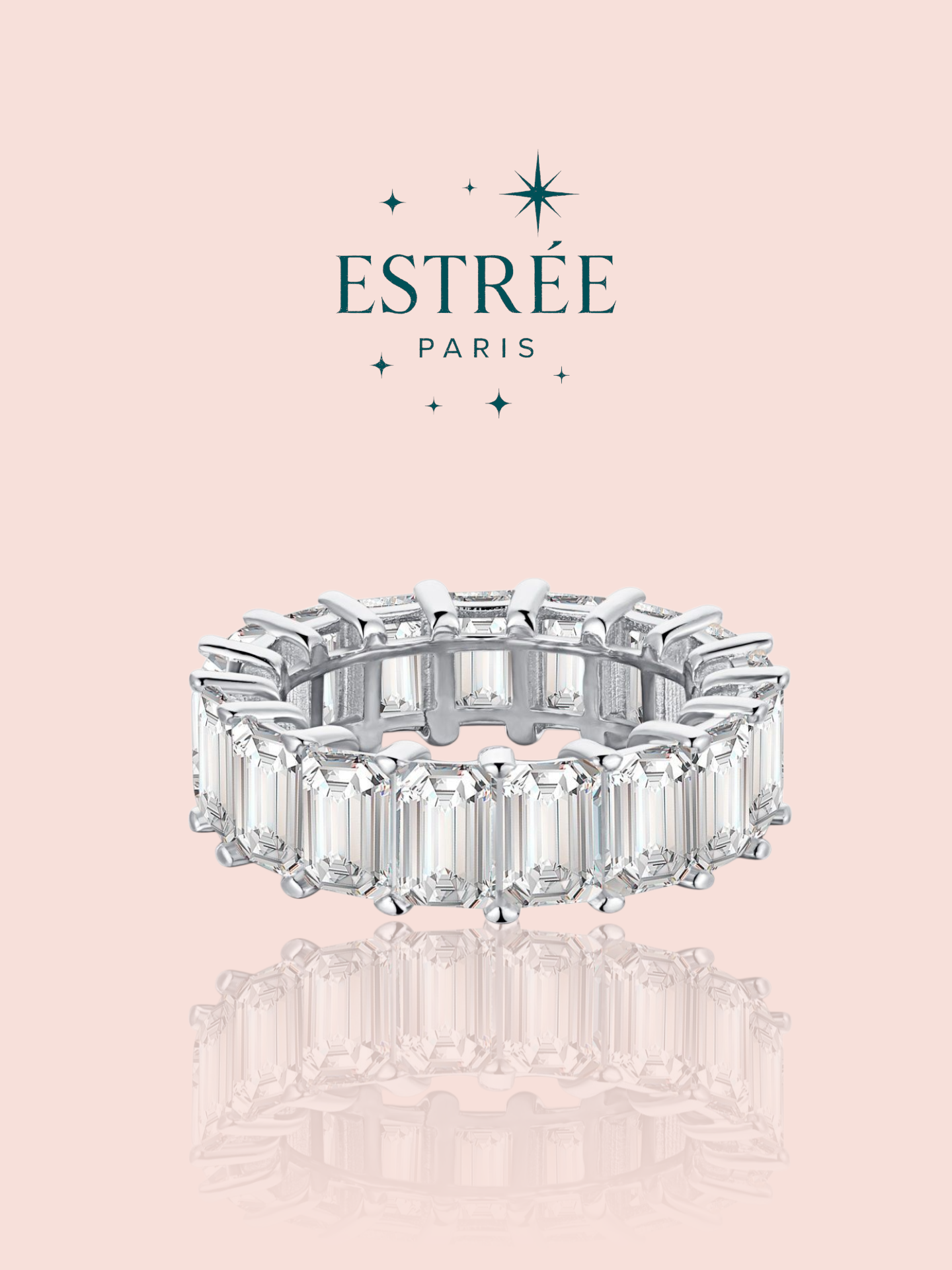 alliance multi square en zirconium et argent 925 Estrée Paris