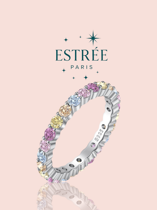 Alliance rainbow en zirconium et argent 925 Estrée Paris