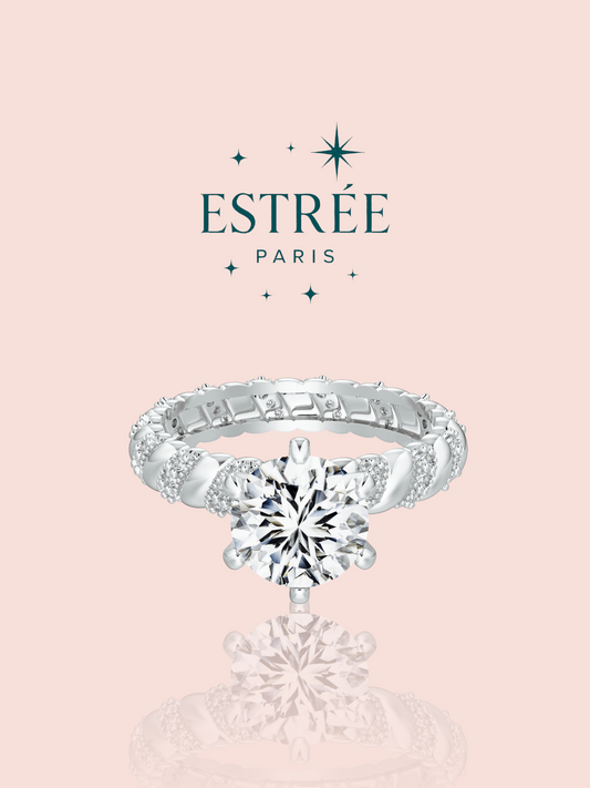 Bague engaged me zirconium argent 925 Estrée Paris